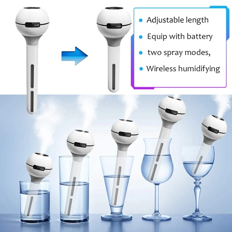 USB увлажнитель с 500мА встроенный аккумулятор, холодный увлажнитель тумана тихая работа, дорожный мини-увлажнитель воздуха переносной увлажнитель для