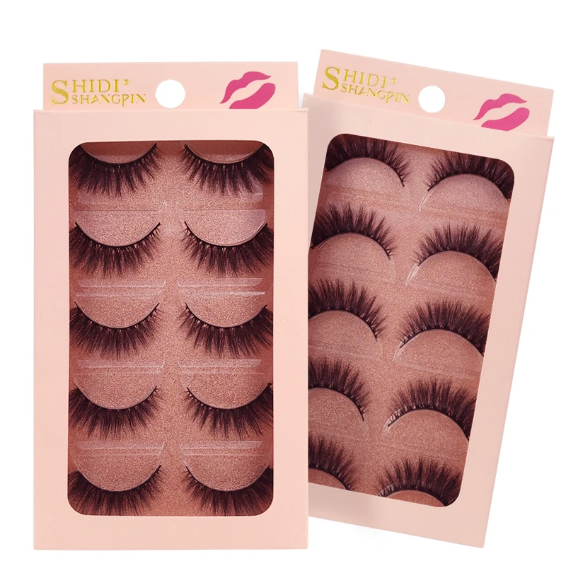 

5 Pairs 3D Natural Thick Mink Hair False Eyelashes 5 Kinds Handmade Eyelashes Crisscross Full Strip Lashes