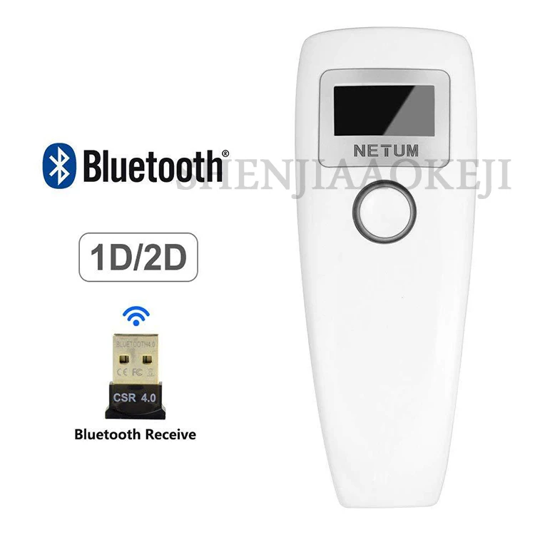 Unidimensional sem Fio Portátil sem Fio Handheld de Bluetooth do Varredor do Código de Barras do Varredor Portátil do Código de Barras Varredor 8 Varredor unidimensional sem fio portátil sem fio