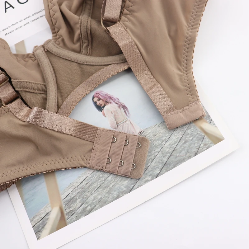 Beauwear Women Underwire Plus Size Bras Full Coverage Non padded Brassiere Minimizer Underwear 36-48 D E Color Black Nude BH