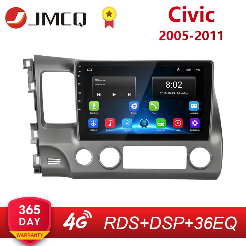 2G 32G Android 8,1 4G wifi Автомобильный Радио Мультимедийный видео плеер для Honda Civic 2005-2011 Навигация gps 1024*600 + специальная рамка