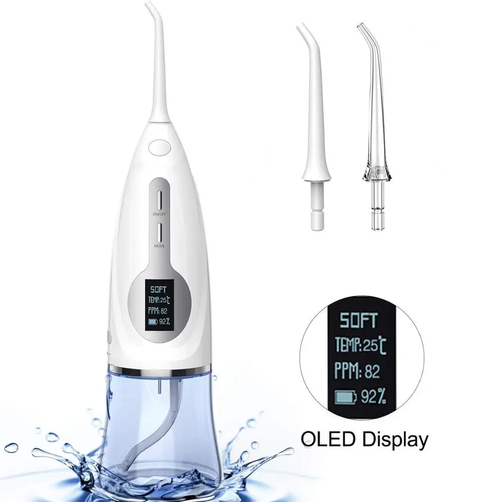 Ирригатор для полости рта USB Перезаряжаемые водяной Флоссер OLED Дисплей