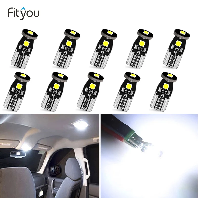 

10x T10 LED W5W LED Car DRL 3030 3SMD 194 168 Position Lights Reading Interior Lamp Canbus 12V 6000k White Yellow Signal Lamp