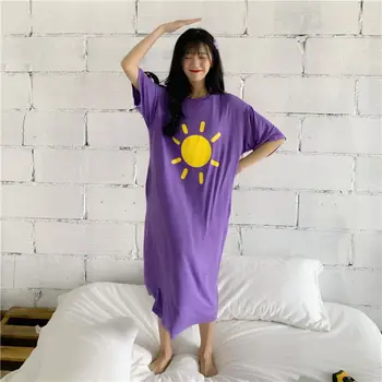

New Night Dress Nightwear For Women Sleepwear Sleep Top Women Nightgown Cute Cartoon Loose Femael Pyjamas Home Suit Underwear