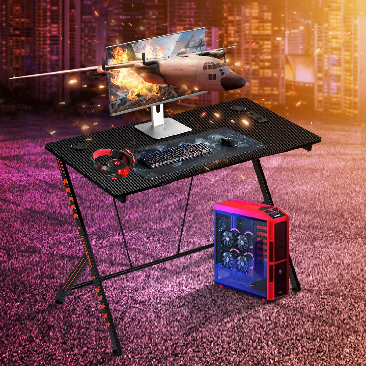 

42.5 Inch Feet Adjustable Gaming Table Computer Desk Desktop Gaming Desk Laptop Table Standing Desk Bed Side Table Furniture