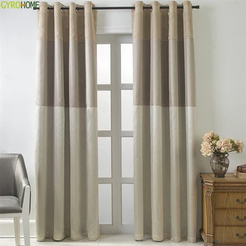 

Nordic Style Drapes Cloth Shading Bedroom Three-color Joint Solid Living Room Blackout Curtain