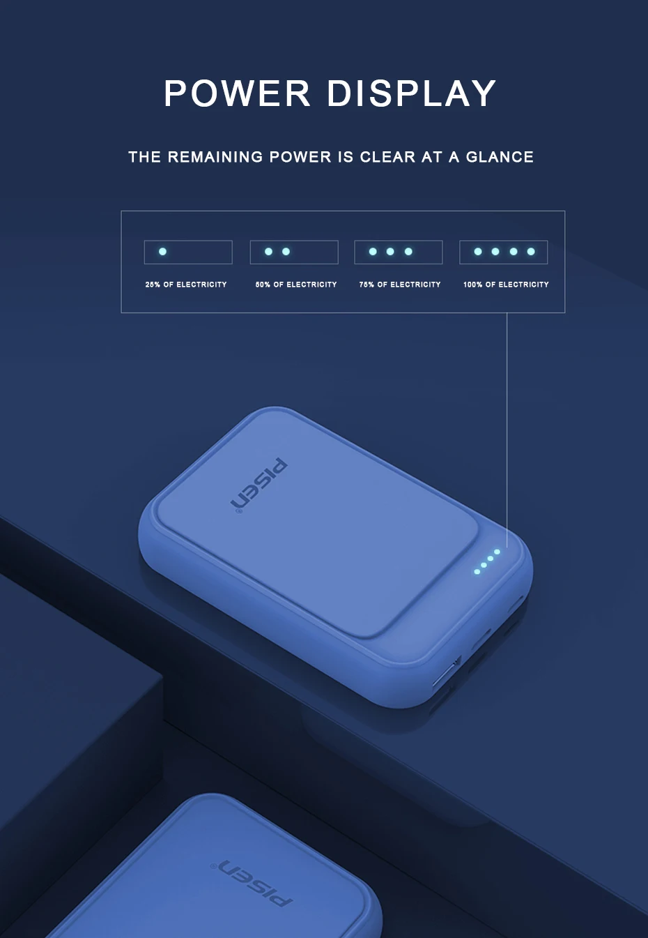 PISEN power Bank 10000 мАч портативное зарядное устройство для samsung Xiaomi Mi Мобильный Внешний аккумулятор power bank 10000 мАч повербанк для телефона