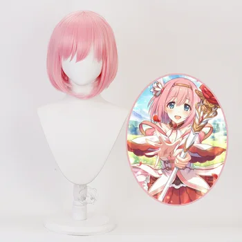 

Game Re:Dive gilr Kusano Yui role play wig Yui pink short styled hair costumes