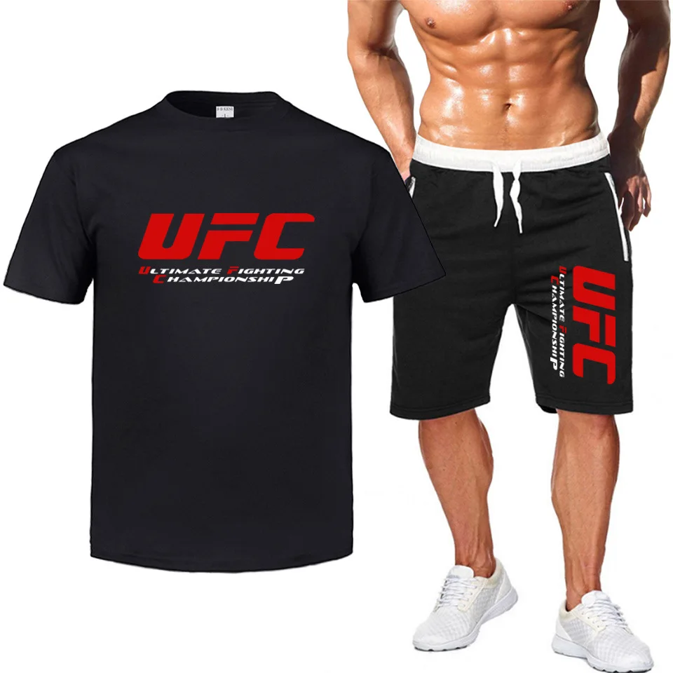 UFC Новая мужская футболка с принтом wo мужские футболки и штаны комплекты Мужской