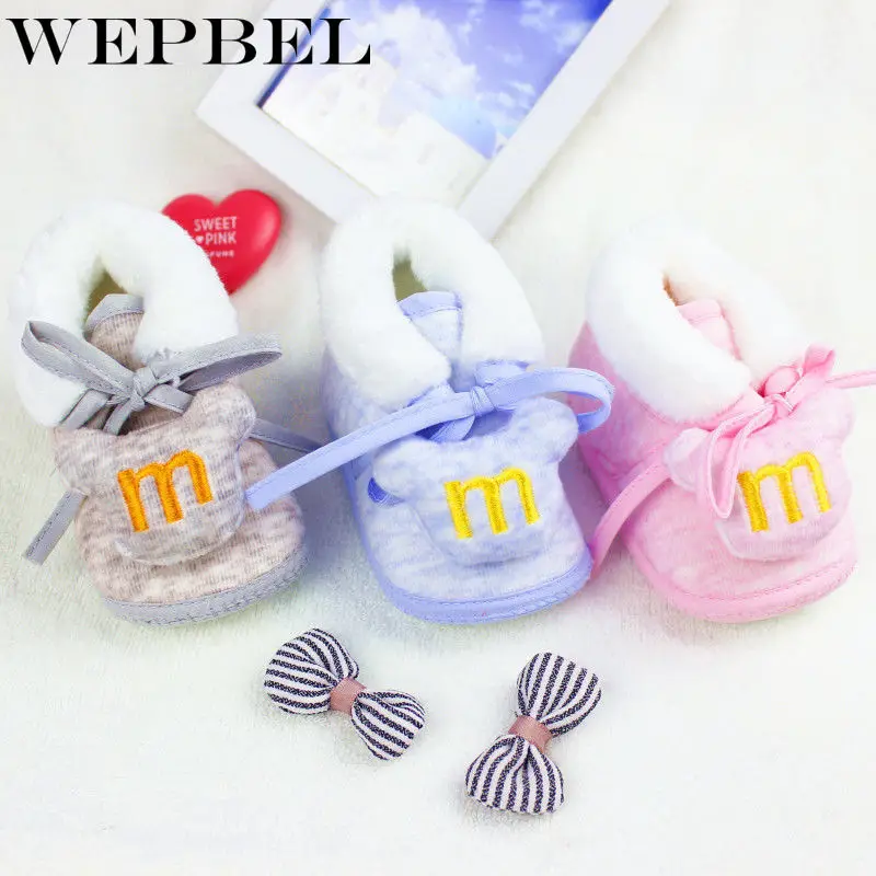 WEPBEL/флисовые зимние ботинки на меху для малышей детская обувь зимняя обувь, ботильоны