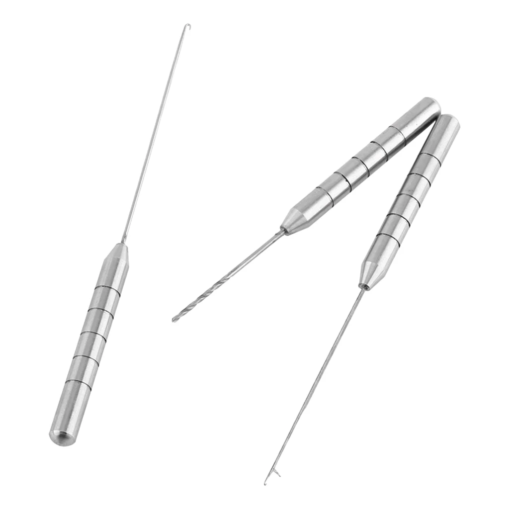 5 Pieces Carp Fishing Tackle Baiting Harpoon Needle Latch Needle Drill Needle Kit Scissors Knot Puller