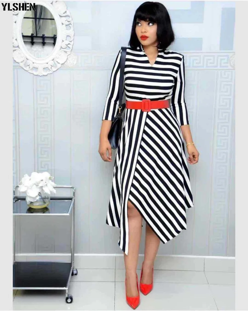 African Dresses for Women Dashiki Print African Clothes Bazin Riche Boubou Africain Robe Sexy Ankara Africa Dress Clothing 02