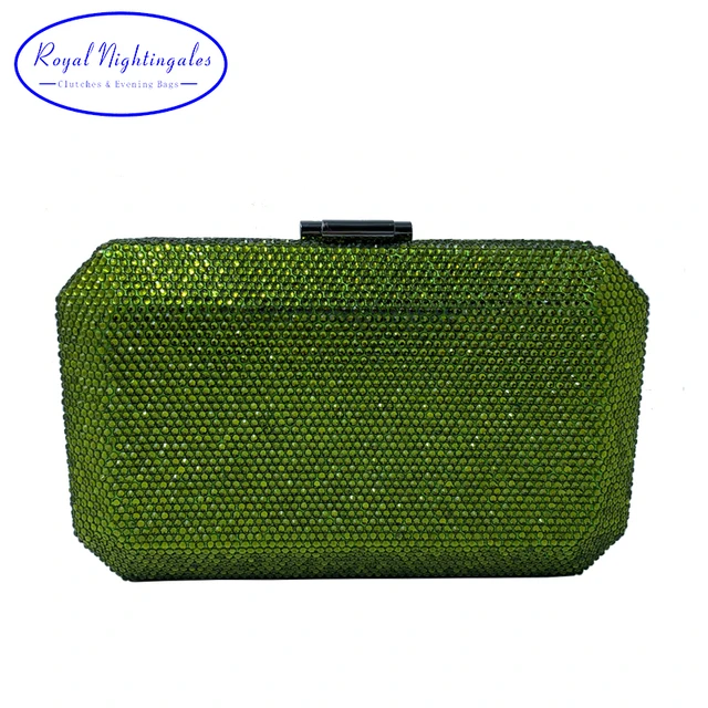 Olive Green velvety rectangular clutch – SAAGAH