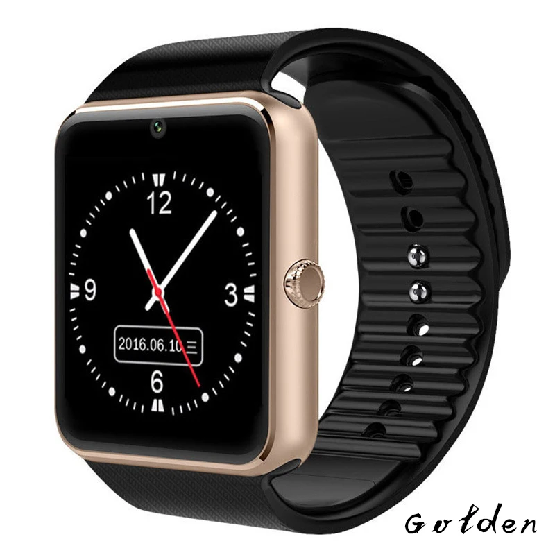 GT08 Смарт часы Smartwatch Android телефон для iPhone Reloj Inteligente фитнес поддержка средства для отслеживания Sim TF карта камера мужская мода - Цвет: gold