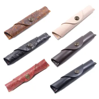 

Vintage Pencil Pen Bag Retro Roll Up Leather Cosmetic Makeup Brush Pouch Travel