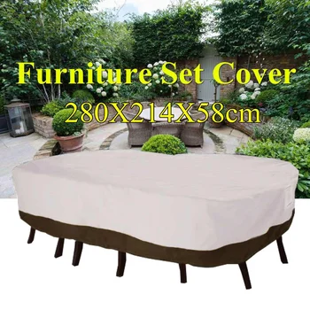 

Garden Waterproof Table Cover Outdoor Patio Furniture Cover Shelter Shade Polyester Protection Cover All-Purpose 280x214x58cm