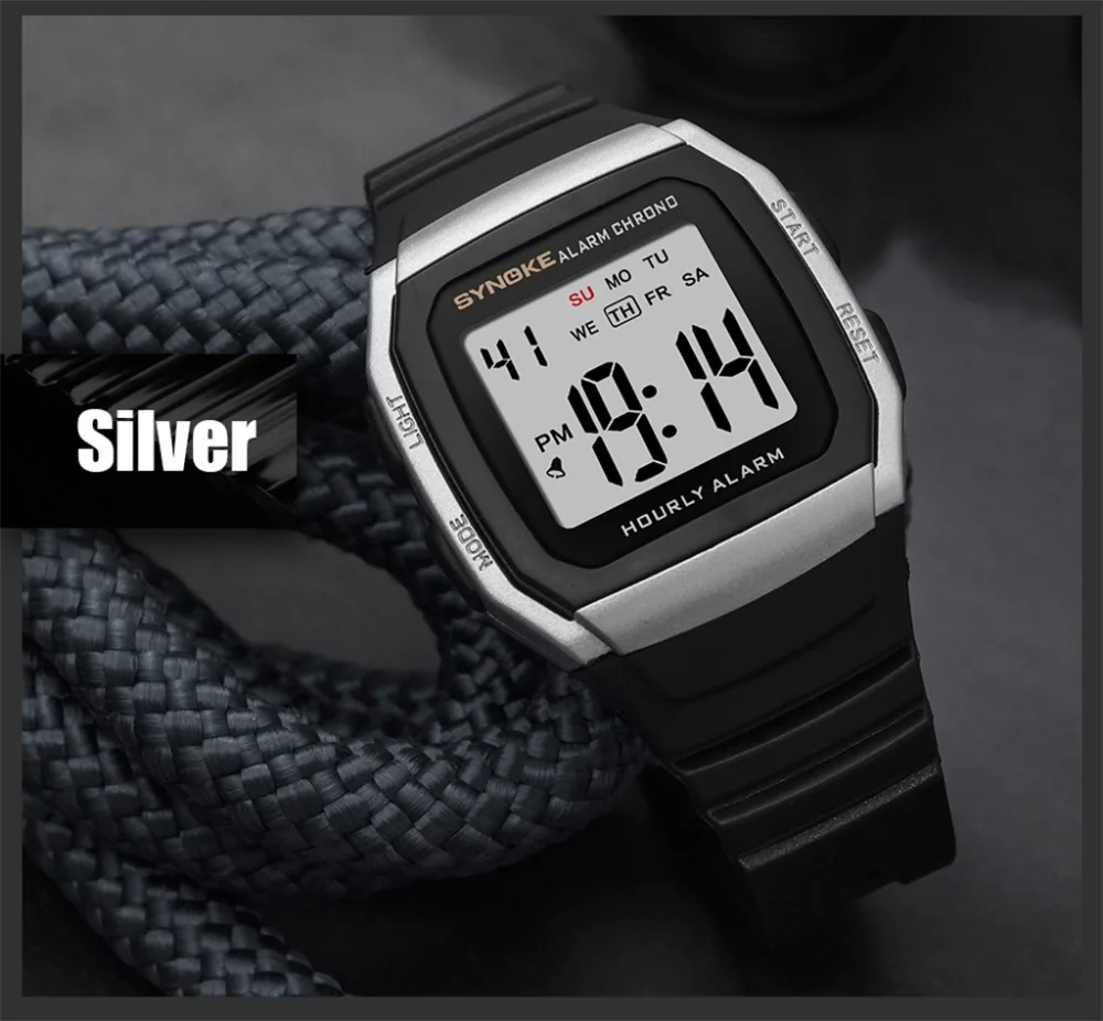SYNOKE мужские часы, мужские часы, модные спортивные водонепроницаемые светодиодный цифровые наручные часы, мужские электронные военные часы с будильником