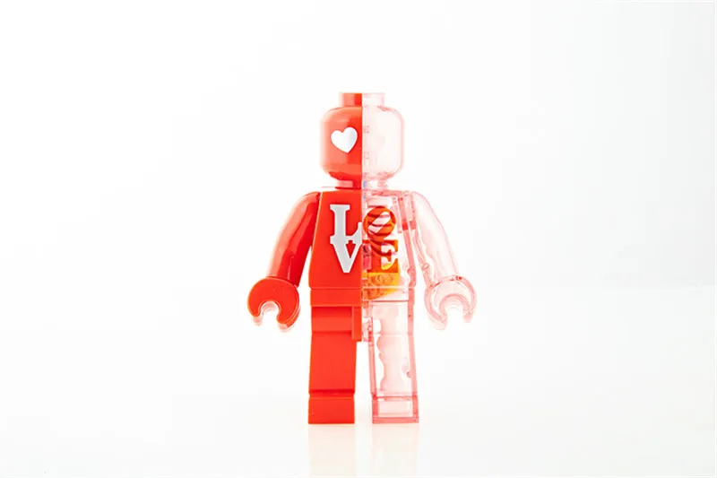 

master puzzle Assembling toy Perspective bone anatomy model Love red brick man 4d
