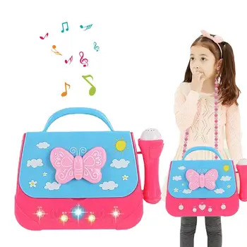 

Battery Operated Portable Singing Machine Microphone with Adorable Sing-Along Boom Box Connect To the MP3 For Kids Gift