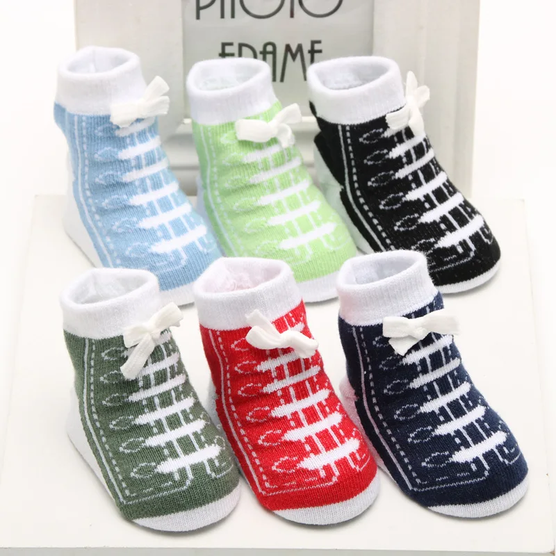 0-6 months Baby Socks Sports Style Fake Shoes Shape Full Moon Hundred Days Infant Baby Boys Girls Socks Children Socks