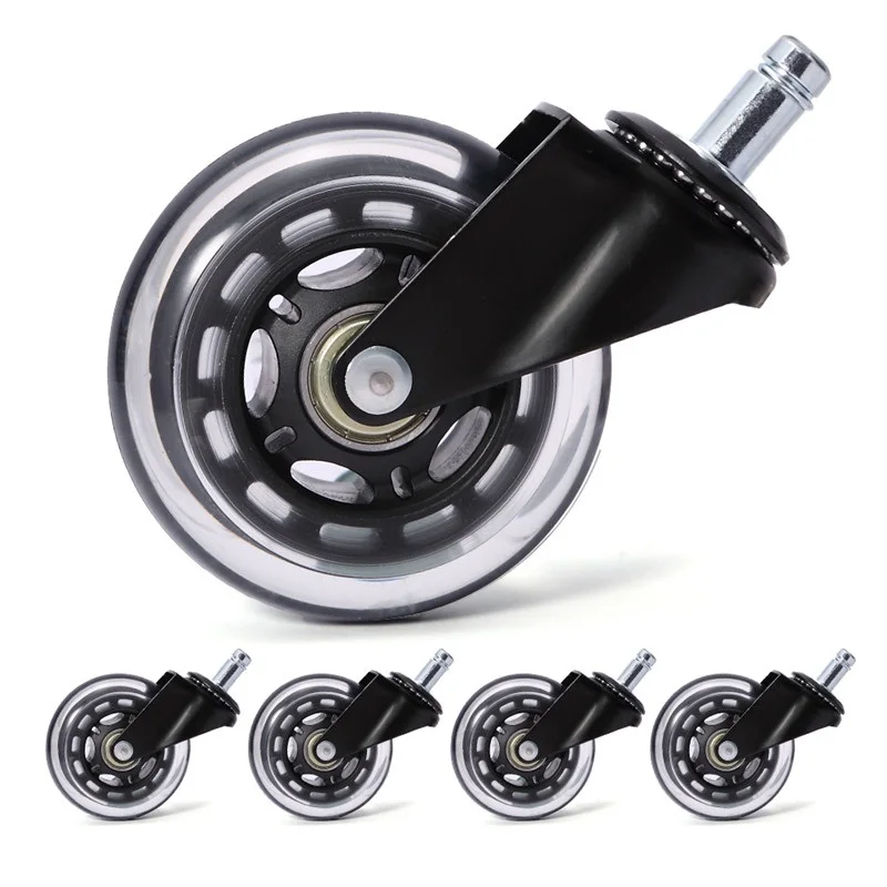 

2.5/3 Inch Office Chair Caster Wheels Swivel Rubber Caster Wheels Replacement Soft Safe Rollers