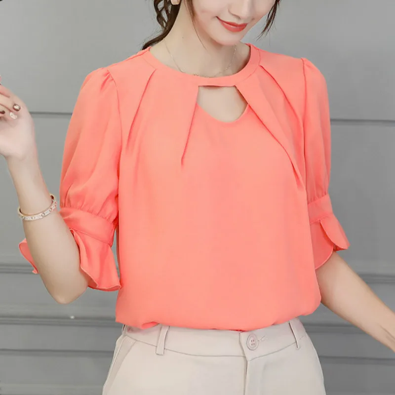 Женская блузка 2020 Корейская весенне летняя модная розовая женские белые небесно