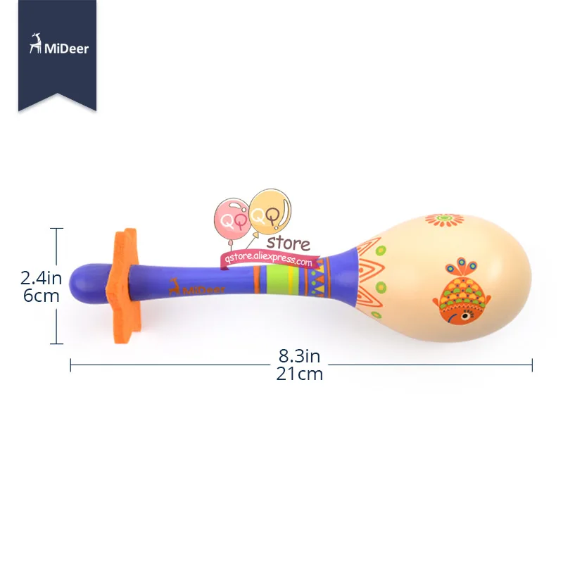 MiDeer Деревянные Колокольчики maracas, 1 шт., Ранние развивающие игрушки, инструмент для детей, Детский погремушка с песком и молотком, рождественский подарок