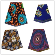 Анкара ткань Африканский настоящий воск принт Tissu Африканский хлопок 6 ярдов настоящий воск Африканский батик ткань для свадебного платья