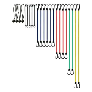

24 pcs Outdoor Hook Elastic Rope Hook Elastic Rope Hook Set Durable Rubber Elastic Hook Plastic Coated Metal Hook