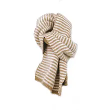 Детский длинный вязаный шарф в полоску; коллекция года; зимний теплый шейный платок для маленьких девочек; модная Вязаная Шаль для мальчиков; Детские воротники