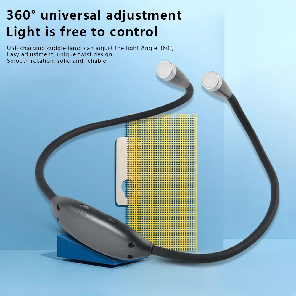 

Newest Rechargeable USB LED Book Light Hands Free Reading Lamp Neck Book Light Adjustable Eye Protection Lampe Outdoor