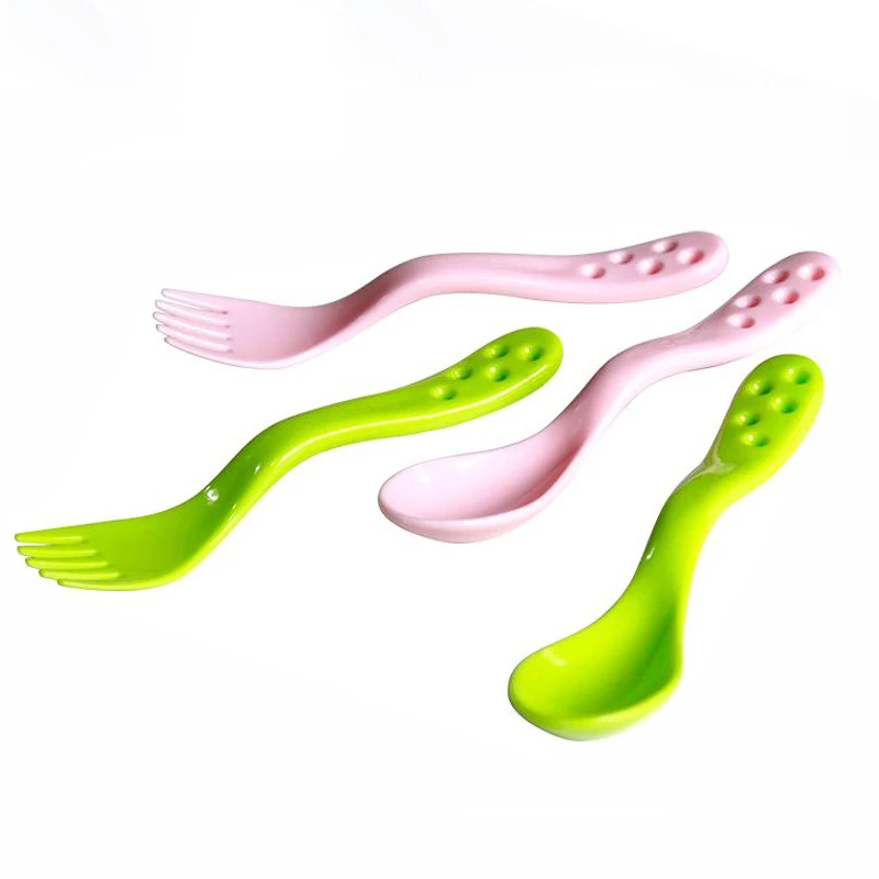 Baby Spoon Child Fork Spoon Baby Spork Outdoor Plastic Multi-functional Fork Spoon Suit Mother And Child