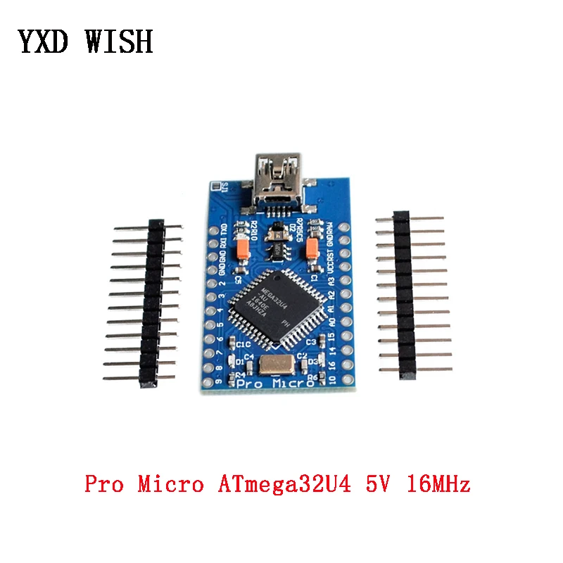 Pro Micro ATmega32U4 5 В/16 МГц замена ATmega328 для Arduino Mini с 2 строчным штырьком Leonardo Usb