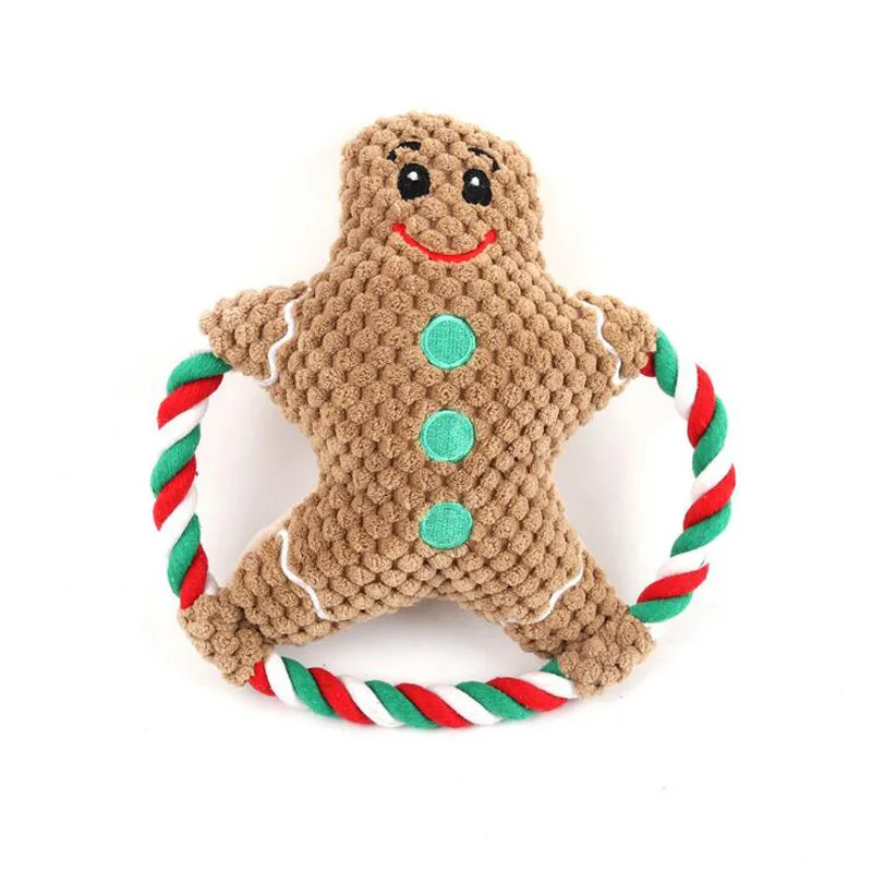 Собака Кошка Chritmas плюшевые игрушечные собаки пищащая Жевательная игрушка со звуком подходит для щенков собак Плюшевые рождественские игрушки Чихуахуа Тедди