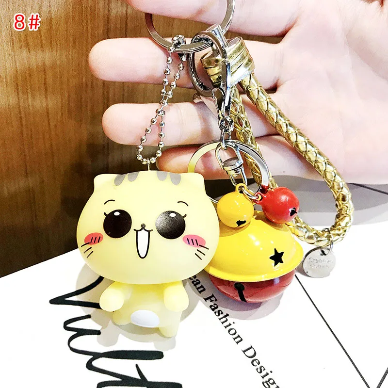 Kawaii брелок для детей, мягкие силиконовые игрушки, брелок Kpop, аксессуары, кулон, медведь, кот, животное, брелок для женщин, подарок для девочек, детей - Цвет: 8