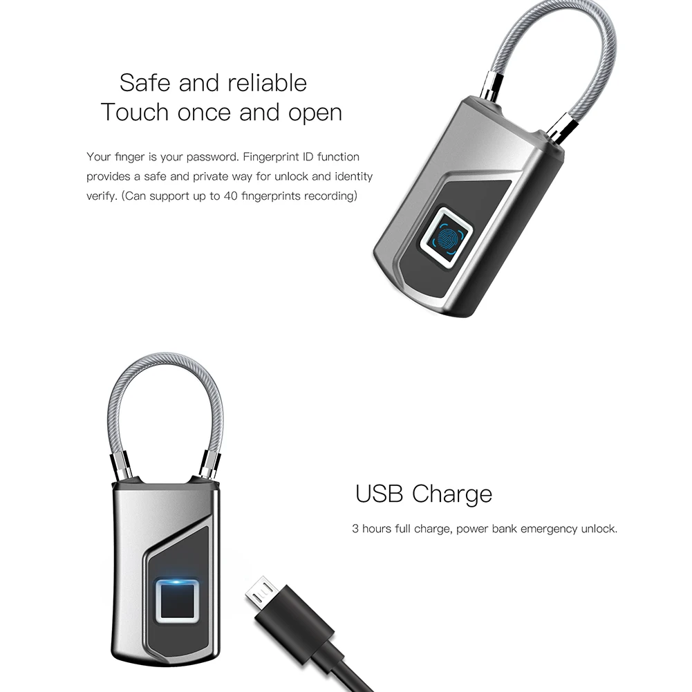 L1+ Smart Keyless замок отпечатков пальцев для подставки-держатели для портативных устройств водонепроницаемый безопасности Противоугонный дверной чемодан замок