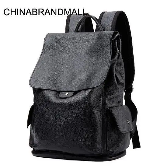

Genuine leather cow skin men casual outdoor sport backpack