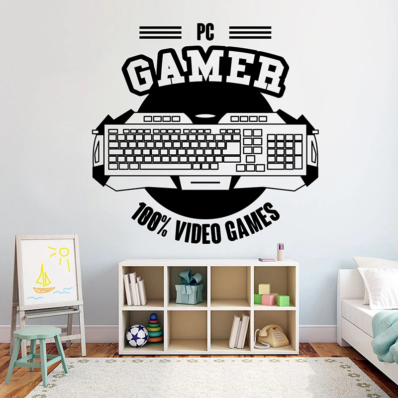 Наклейка на стену для геймера Eat Sleep игра наклейка контроллер видео настенные