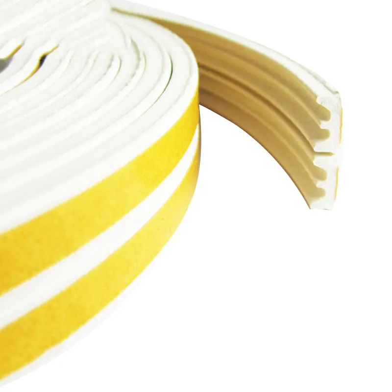 white E Strips 1 шт. 5 м D Тип уплотнительная лента самоклеющиеся уплотнительные полосы пена Осадка Excluder самоклеющиеся окна двери уплотнение полосы аппаратные средства инструменты - Цвет: white E Strips
