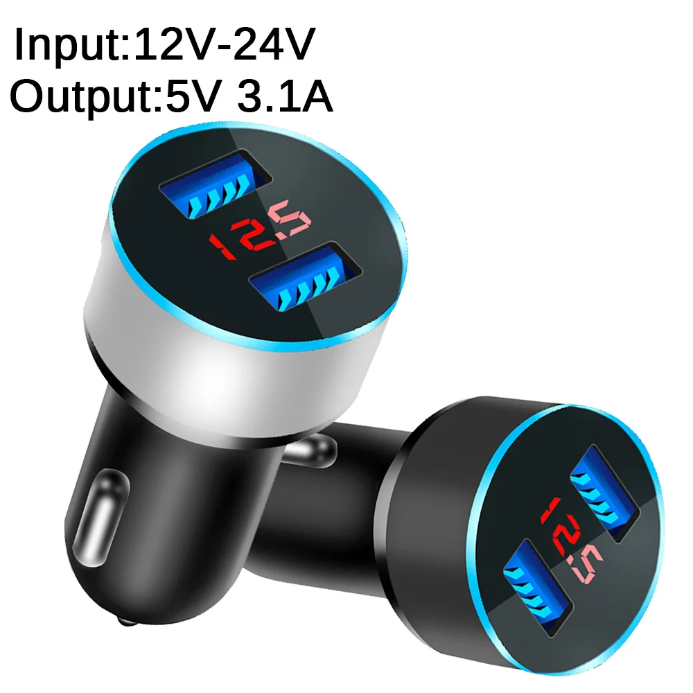 

Dual Usb Car Charger 5V 3.1A With LED Display Universal Phone Car-Charger for Xiaomi Samsung S8 iPhone X XS 8 Plus Tablet etc