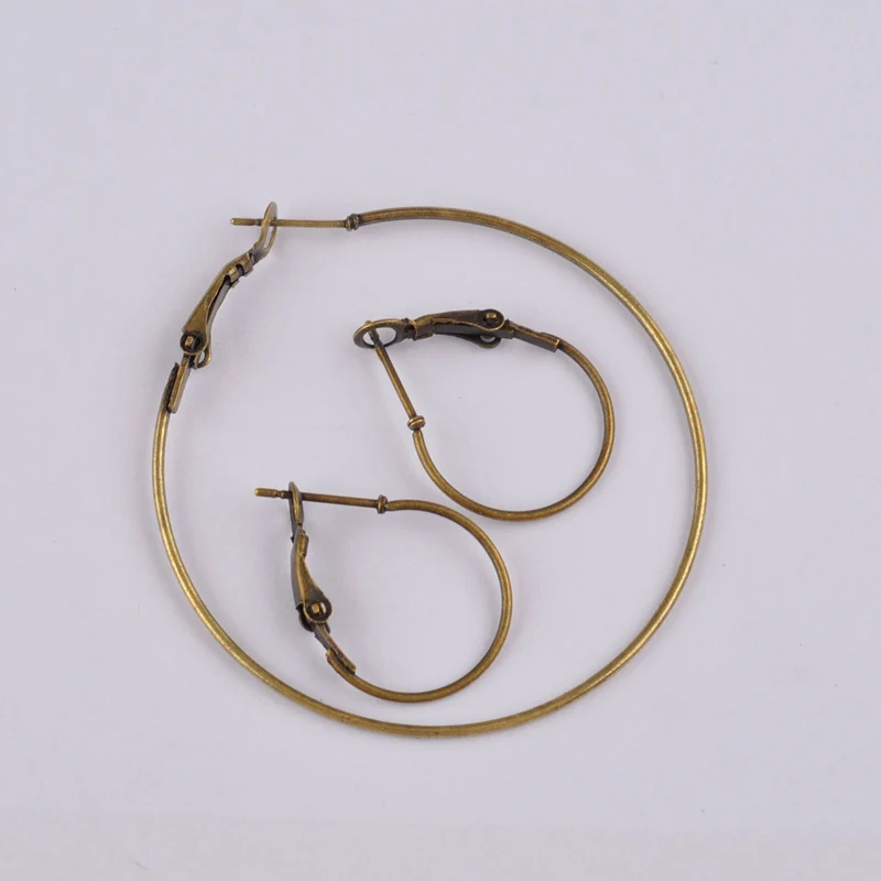 Antique Bronze 500 шт 16 мм 20 мм 25 мм 30 мм 35 мм 40 мм 45 мм 50 мм 60 мм Серьги-кольца, Находка ухо разрезное кольцо крючки серьги DIY Ювелирные изделия Аксессуары - Цвет: Antique Bronze