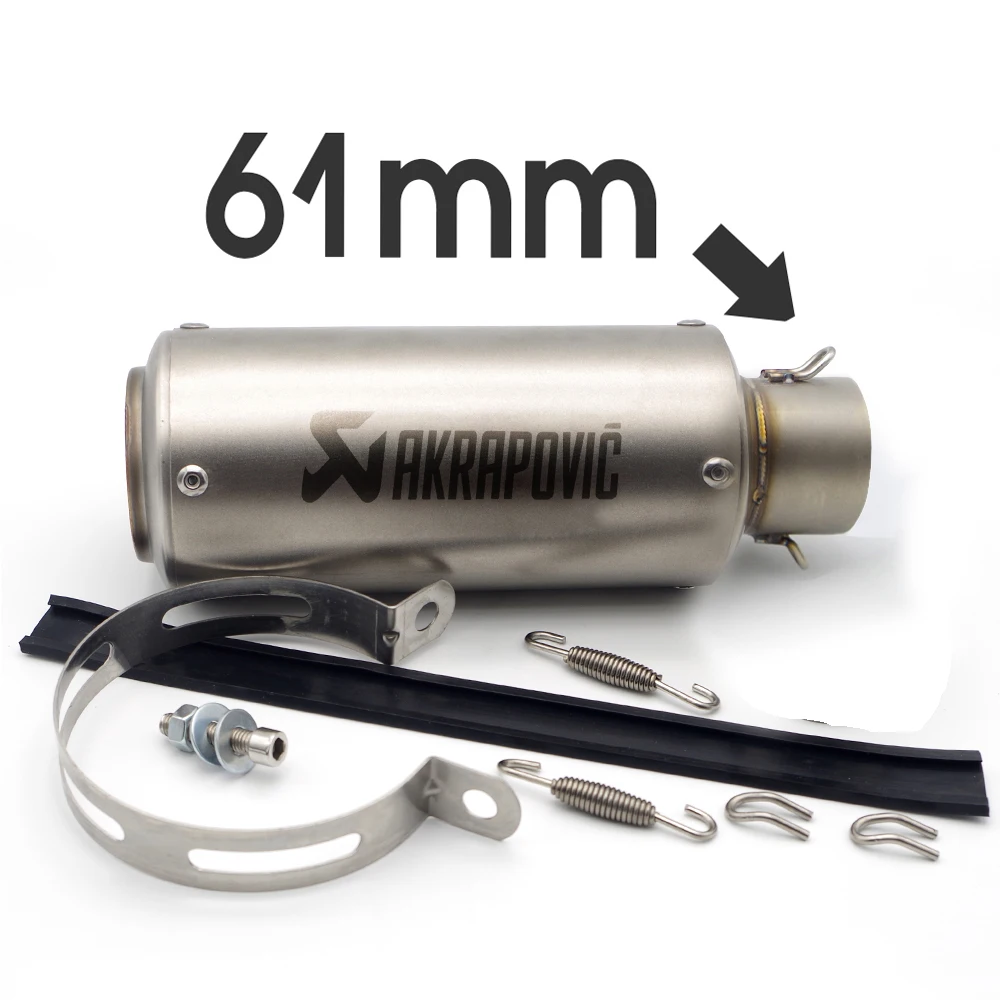 C Laser mark 61mm Мотоцикл Akrapovic выхлоп 51 мм мото Глушитель Трубы побега с дБ убийца для suzuki gsx600f gsf 600 sv 1000 v strom 650 для KTM - Цвет: C Laser mark 61mm