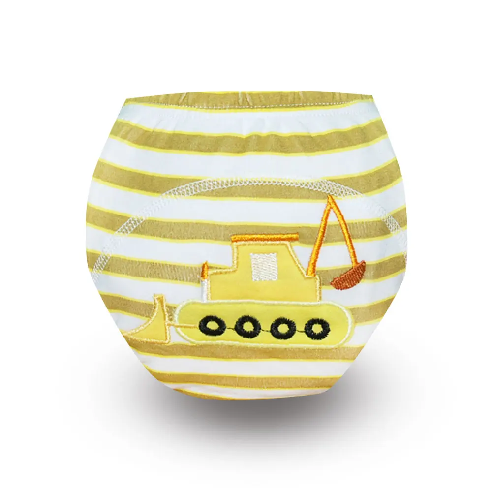1pc Reusable Baby Kids Boys Girls Cotton Toilet Potty Training Pants Infant Cloth Diaper Nappies Washable Baby Panties Underwear - Цвет: Светло-желтый