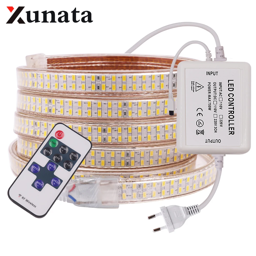 Светодиодная лента двухрядная 110 В 220 SMD 5730 240 светодиодов с/м с регулируемой