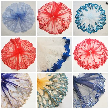 

3meters 15-21cm Multicolor Mesh embroidery lace Trim Handmade DIY needlework sewing Doll lace Dress edge Clothing material 195