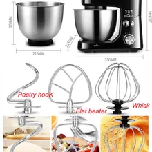 4л чаша из нержавеющей стали, Электрический миксер для приготовления пищи, Миксер для крема, блендер для замеса теста, пирога, хлеба, шеф-повара, машина для взбивания яиц, взбиватель, ЕС, США