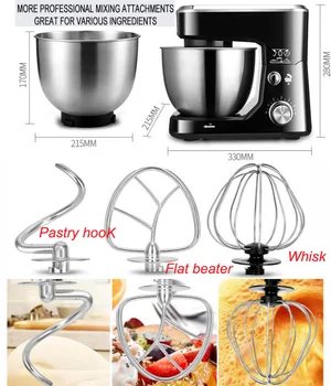 

4L Stainless Steel Bowl Electric Stand Food Mixer Cream Blender Knead Dough Cake Bread Chef Machine Whisk Eggs Beater EU US