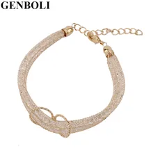 Стильный элегантный браслет с гальваническим золотым плетением, украшенный кристаллами, ювелирные изделия для женщин, вечерние аксессуары