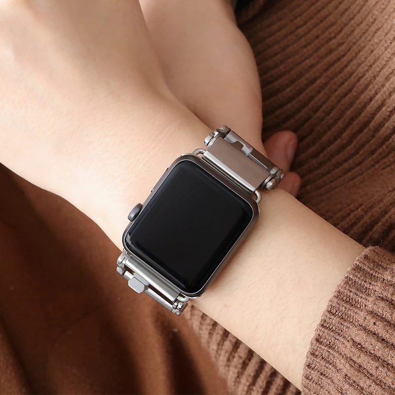 Для Apple Watch 5 набор инструментов гаджеты 304 Нержавеющая сталь Матовый уникальный дизайн ремешок для часов 40 мм 44 мм 38 мм 42 мм iWatch полосы