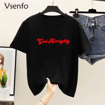 

One Direction Girl Almighty T-shirt Women Harajuku Cotton Short Sleeve Tshirt Feminina Fashion Steetwear Letters Printed Tops